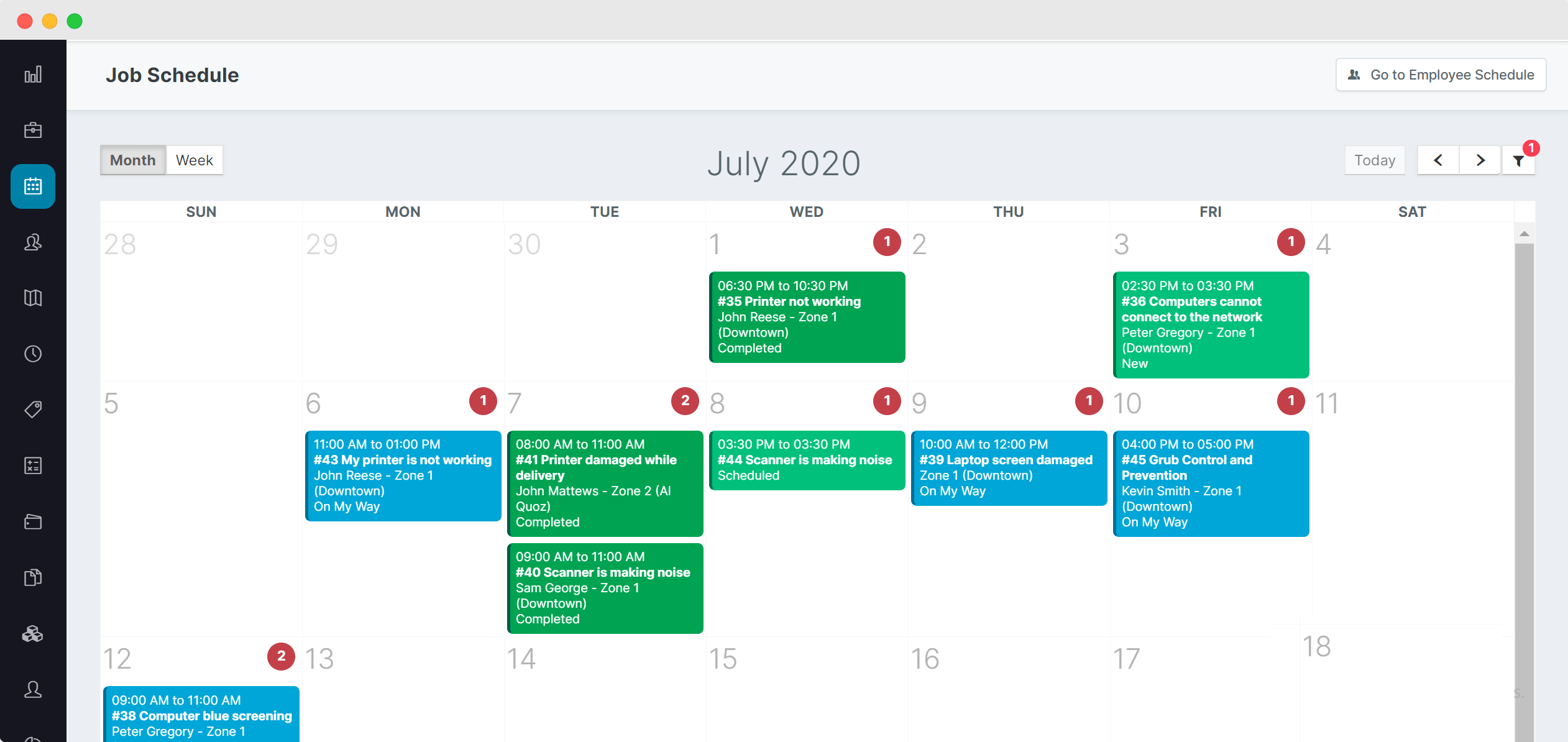 Drag and Drop Scheduling